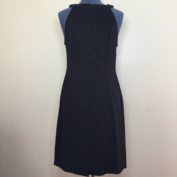 Connected Apparel Black Cocktail Dress w Sequin Bib Neckline Size 10 - Picture 4 of 5